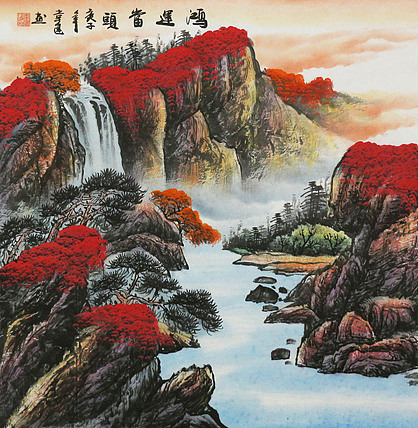 斗方山水——画家韦建