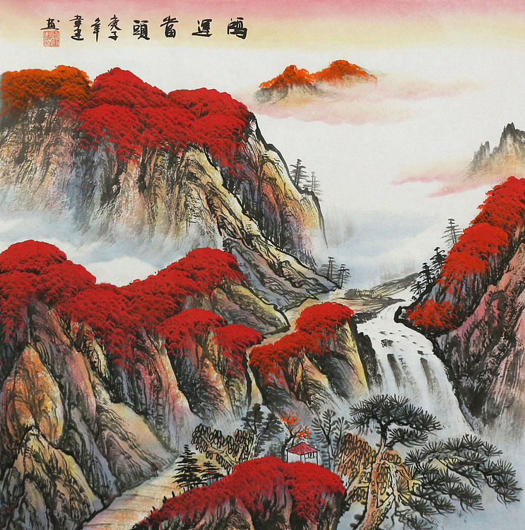 斗方山水——画家韦建