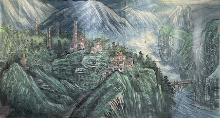 苗重安  六尺整张《雪域雄风丹巴情》