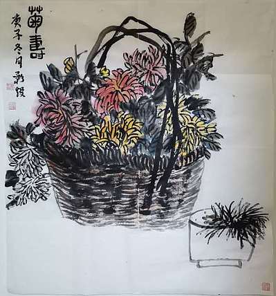 金韵 菊寿图