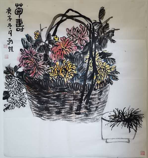 金韵 菊寿图