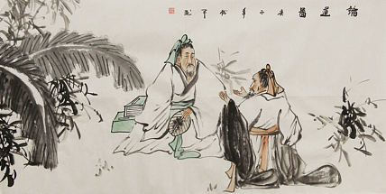 四尺整张茶道图-画家张松平