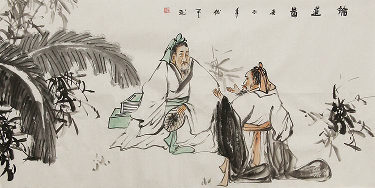 四尺整张茶道图-画家张松平
