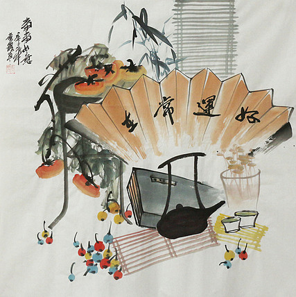 斗方《清贡图》-画家秦霞