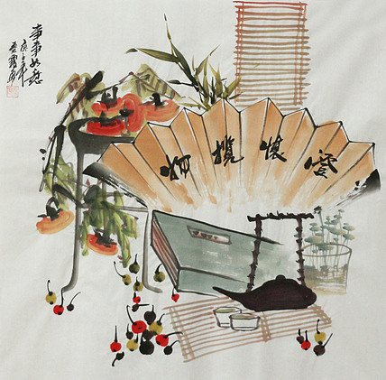 斗方《清贡图》-画家秦霞