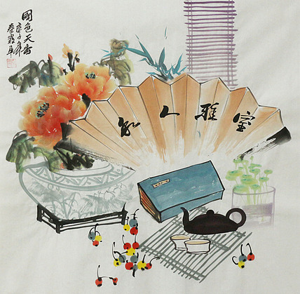 斗方《清贡图》-画家秦霞