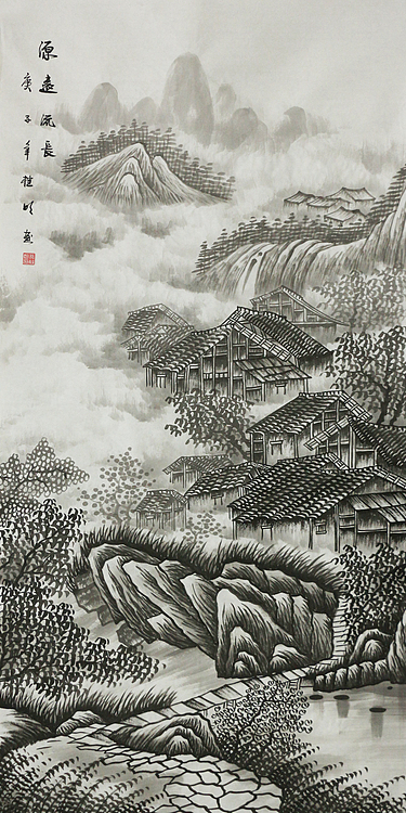 四尺山水作品——画家莫桂明