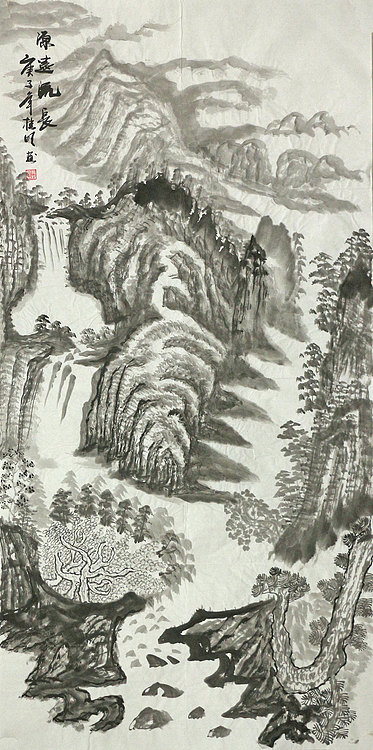 四尺山水作品——画家莫桂明