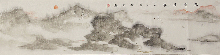 四尺对开山水&mdash;&mdash;张松平