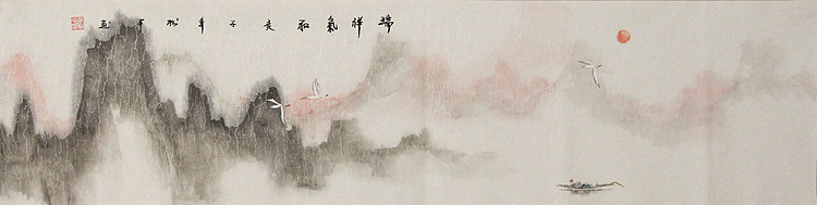 四尺对开山水&mdash;&mdash;张松平