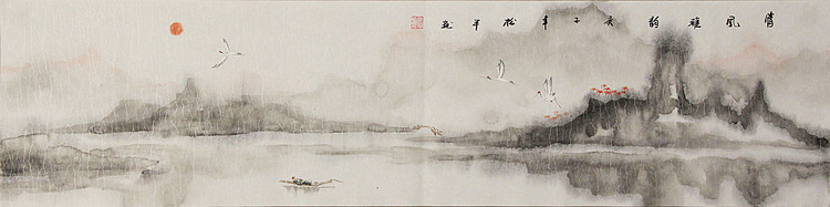 四尺对开山水&mdash;&mdash;张松平