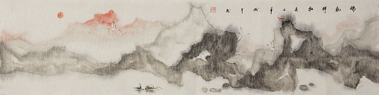 四尺对开山水&mdash;&mdash;张松平