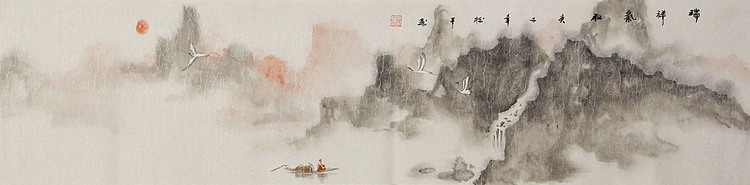 四尺对开山水&mdash;&mdash;张松平