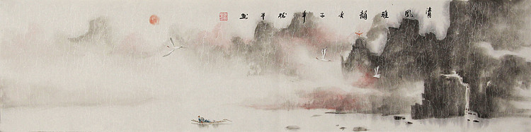 四尺对开山水&mdash;&mdash;张松平