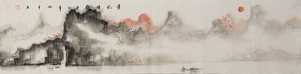 四尺对开山水&mdash;&mdash;张松平
