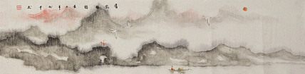 四尺对开山水&mdash;&mdash;张松平