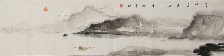 四尺对开山水&mdash;&mdash;张松平