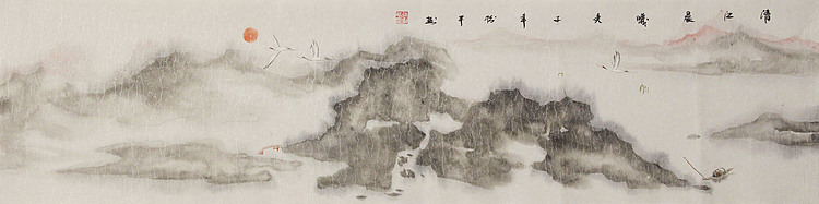 四尺对开山水&mdash;&mdash;张松平