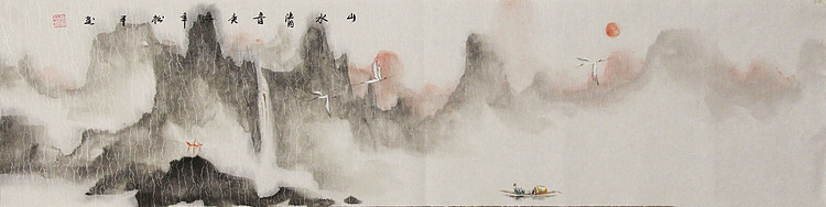 四尺对开山水&mdash;&mdash;张松平