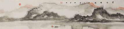 四尺对开山水&mdash;&mdash;张松平