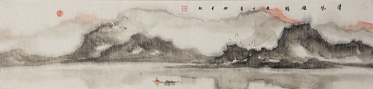 四尺对开山水&mdash;&mdash;张松平