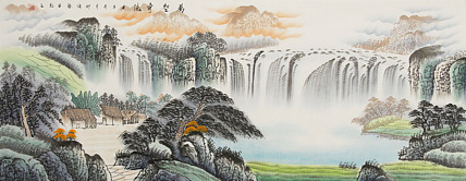 画家 邵强 万壑争流 小六尺山水