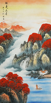 四尺山水作品——画家邵强