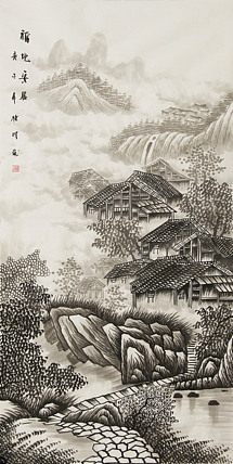 四尺山水作品——莫桂明
