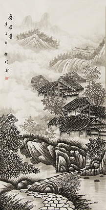 四尺山水作品——莫桂明