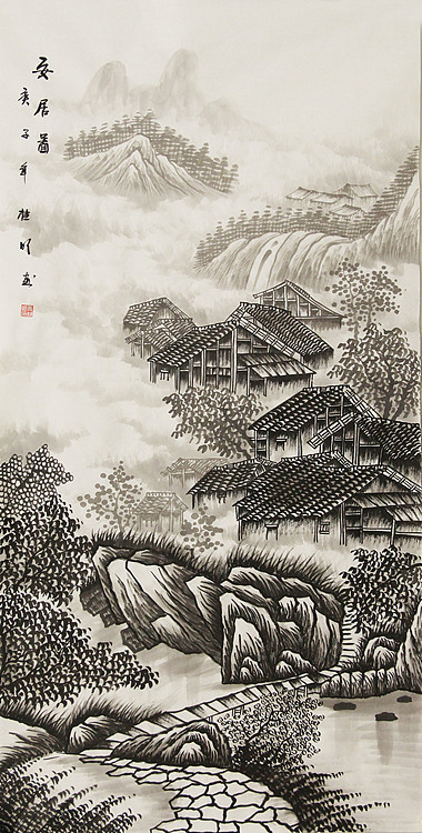 四尺山水作品——莫桂明