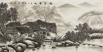 四尺山水作品——莫桂明