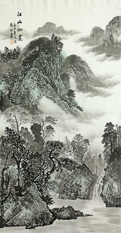 四尺山水作品——画家莫桂明