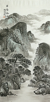 四尺山水作品——画家莫桂明