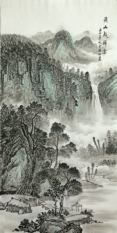 四尺山水作品——画家莫桂明