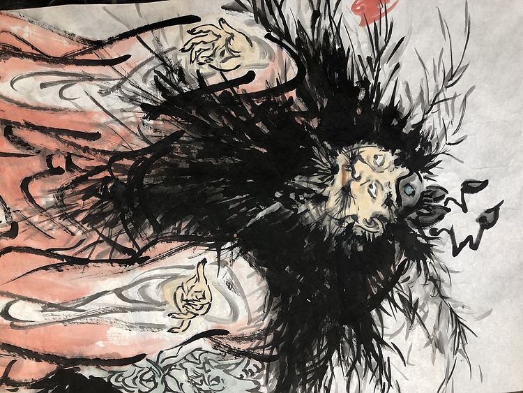 名家精品  西安美院中国画院院长  刘西杰《降福图》