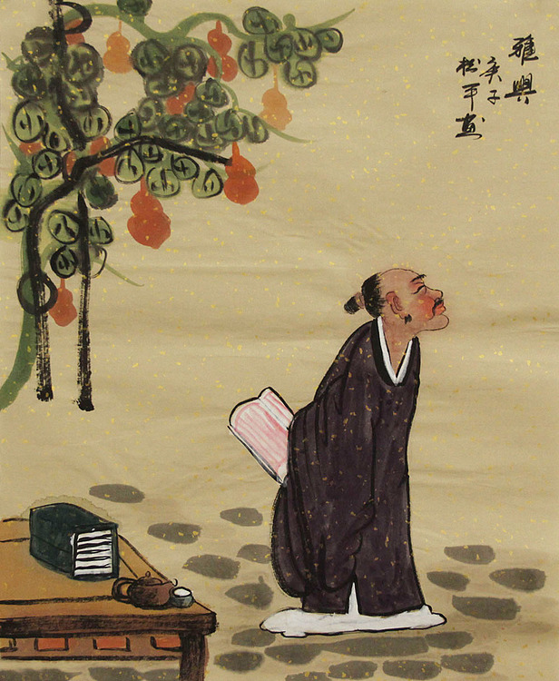 三裁人物作品——画家张松平