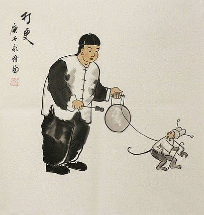 斗方人物——画家黄永发