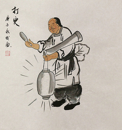 斗方人物——画家黄永发
