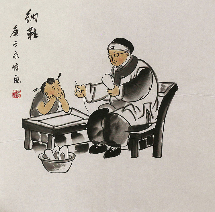 斗方人物——画家黄永发