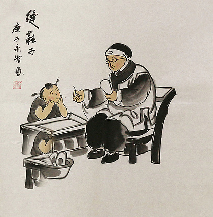 斗方人物——画家黄永发