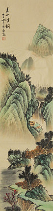 四尺对开山水&mdash;&mdash;画家永亮