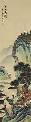 四尺对开山水&mdash;&mdash;画家永亮
