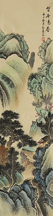 四尺对开山水&mdash;&mdash;画家永亮