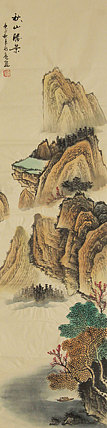 四尺对开山水&mdash;&mdash;画家永亮