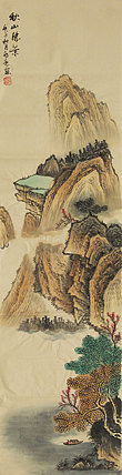 四尺对开山水&mdash;&mdash;画家永亮