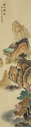四尺对开山水&mdash;&mdash;画家永亮