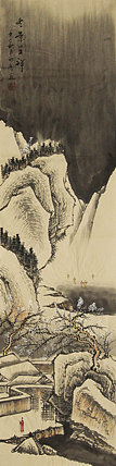 四尺对开山水&mdash;&mdash;画家永亮