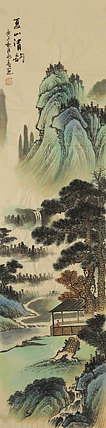 四尺对开山水&mdash;&mdash;画家永亮