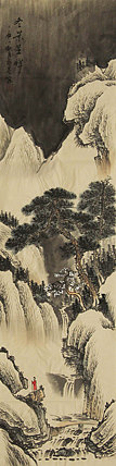 四尺对开山水——画家永亮