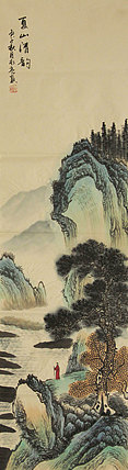 四尺对开山水&mdash;&mdash;画家永亮